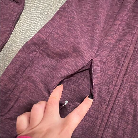 J. Jill Fit Performance Full Zip Hoodie Jacket Long Sleeve Heather Purple S - Picture 4 of 11